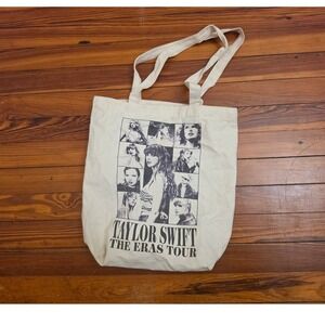 Taylor Swift The Eras Tour VIP Canvas Tote Bag Cream Natural Concert Merch